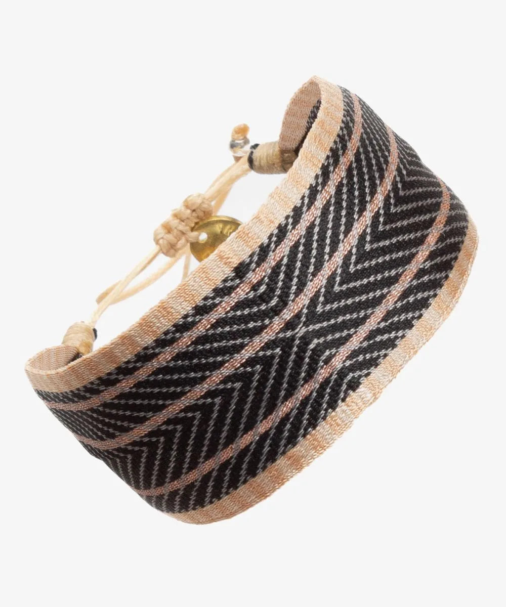 Argantina Bracelet 2cm - Black & Coral